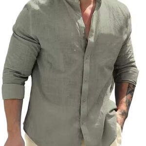 Heren blouse katoen Groen